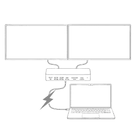Diagram of a DropTop connected to a laptop through a dock.