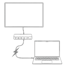 Diagram of a DropTop Single connected to a laptop through the iTec Mini dock.
