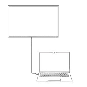 Diagram of a DropTop Single connected straight to a laptop, with no dock.
