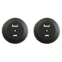 Two black front USB power sockets.