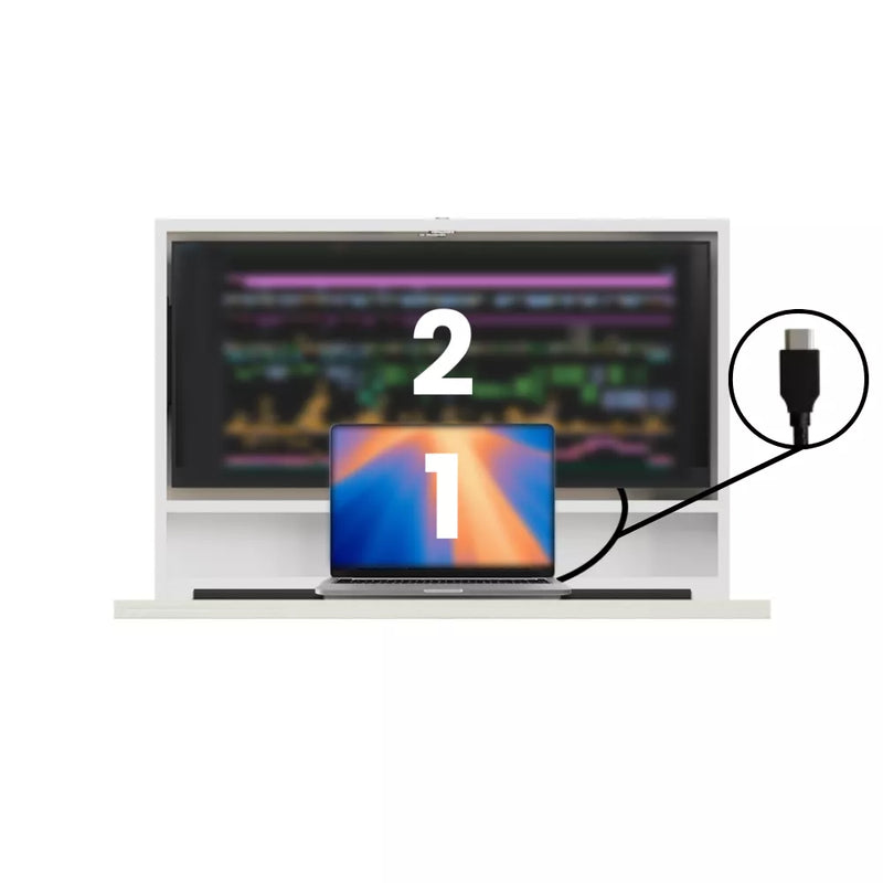 Diagram of a laptop connected to one monitor with a single cable.
