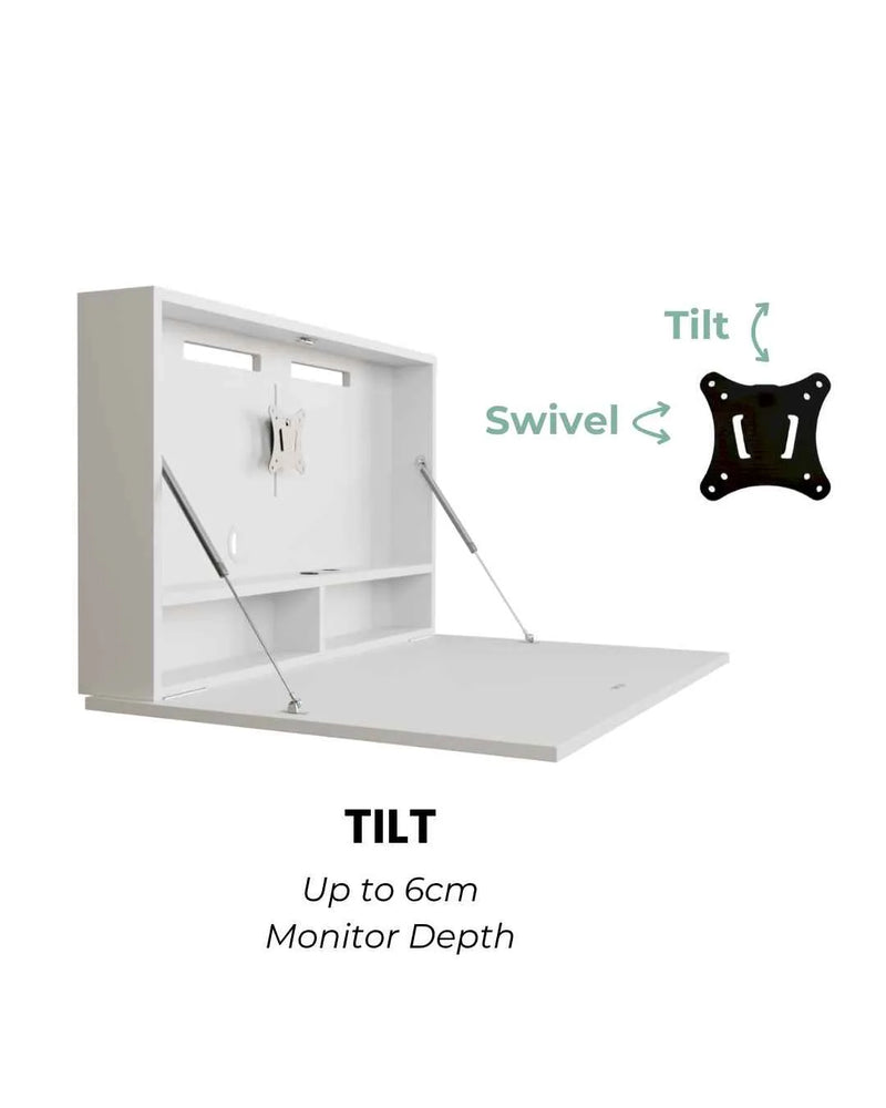 Open DropTop Single with the tilt and swivel monitor mount, for screens up to 6cm deep.