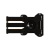 Extendable monitor mount, a black arm that pulls out from the desk.