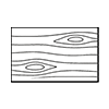 Line drawing of the wood grain front of a closed DropTop Light desk.