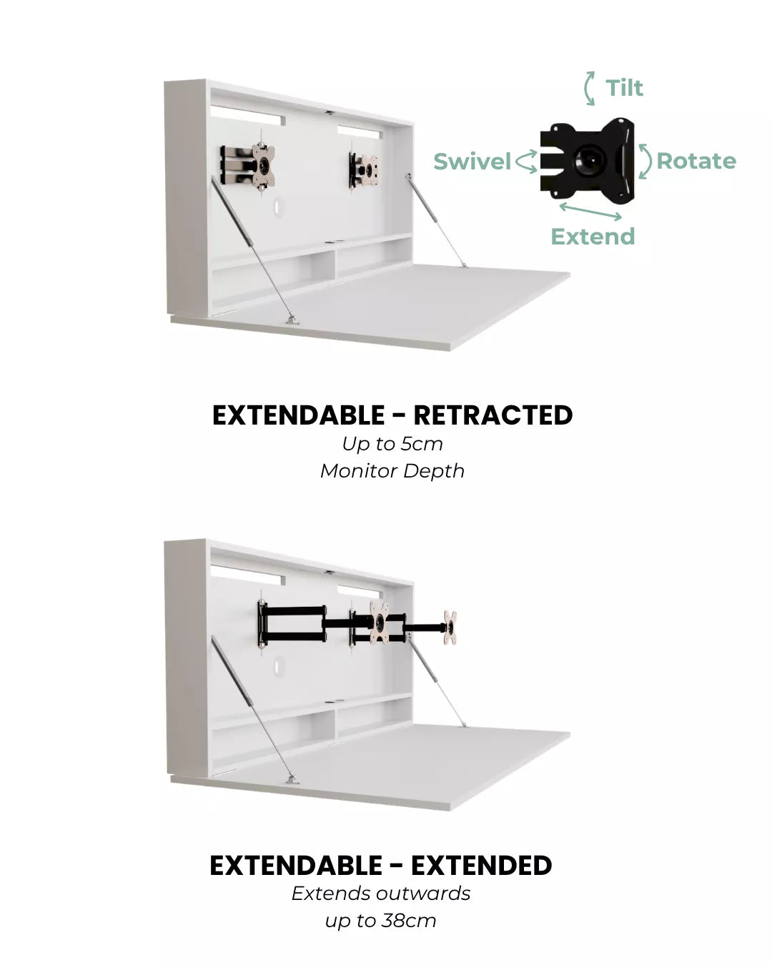 Extendable monitor mount