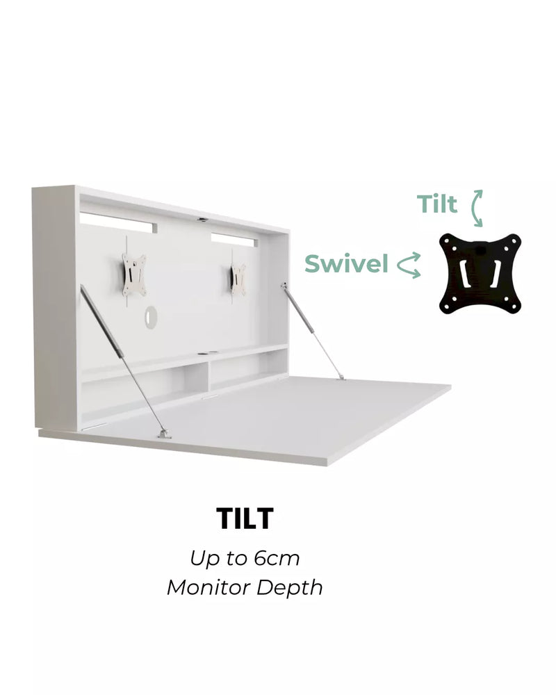 Open DropTop with the tilt and swivel monitor mount, for screens up to 6cm deep.