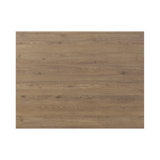 DropTop desktop finish swatch in Truffle Brown Davos, a mid-brown wood with pronounced grain.